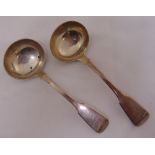 A pair of George IV fiddle pattern silver sauce ladles, London 1822, approx total weight 135g