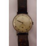 Omega gentlemans vintage wristwatch with Arabic numerals and subsidiary seconds dial