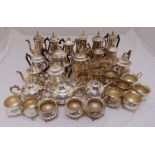 A quantity of silver plate to include tea and coffee sets (36)