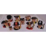Ten Royal Doulton character jugs to include The Lord Mayor of London D 6864, Town Crier D 6895,