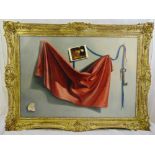 Arcangelo Marago framed oil on canvas trompe-l'?il still life, signed and dated bottom left, 70 x