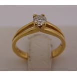 Solitaire diamond ring, gold tested 18ct, approx total weight 2.9g