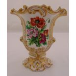 KPM Berlin (1844-1847) vase decorated with flowers, leaves and gilding