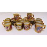 Vienna cabinet cups and saucers, decorated wwith gilding (23)