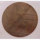 WWI bronze death plaque attributed to Arthur Llewellyn Gorton
