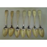 A quantity of hallmarked silver table spoons to include Three George III, Three Victorian and an