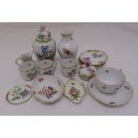 A quantity of Herend porcelain to include cups, saucers, vases and a cream jug (14)