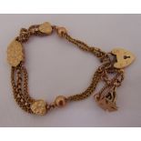 9ct gold charm bracelet, approx total weight 19.0g