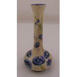 Moorcroft Florian ware miniature bottle vase decorated with blue poppies, marks to the base,