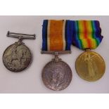 WWI medals to include the British War Medal and Victory Medal attributed to 026197 Pte. J.C. Coulson