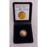 1982 QEII proof half sovereign in original fitted case with COA