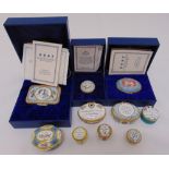 A quantity of Halcyon Days pill and patch boxes or Royal interest, three with original packaging