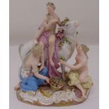 Meissen figural group depicting the myth of Europa being captivated by Zeus in the form of a