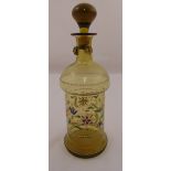 Bohemian glass decanter decorated with sprays of flowers, (stopper A/F), 29cm (h)