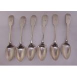 A set six silver fiddle pattern dessert spoons, Sheffield 1916, approx total weight 346g