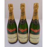 Perrier-Jouet Grand Brut champagne, three 75cl bottles