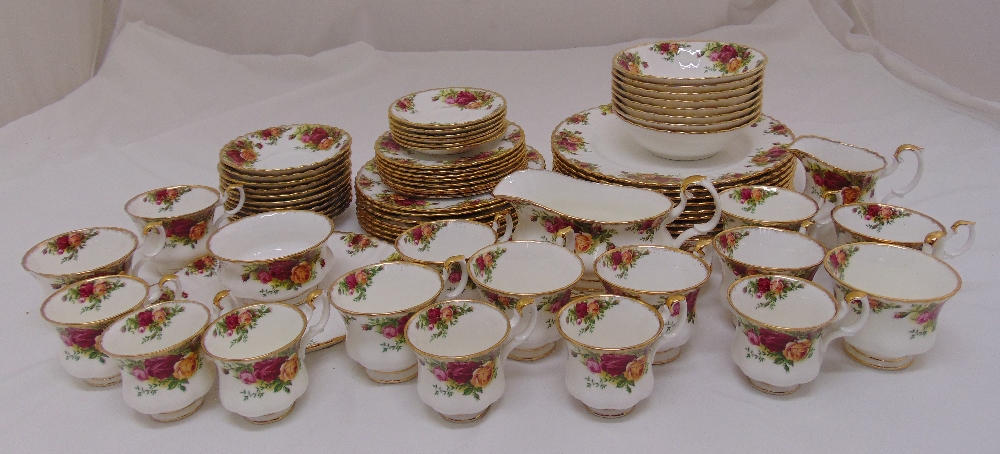 Royal Albert Old Country Roses dinner and tea service for eight place settings to include plates,