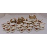 Royal Albert Old Country Roses dinner and tea service for eight place settings to include plates,