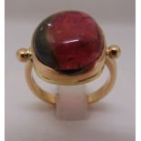 18ct rose gold and tourmaline dress ring, approx total weight 9.1g