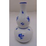 Meissen gourd shape bottle vase decorated with insects and flowers, 18cm (h)