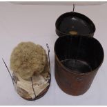 Barrister’s court wig in an original Wetherell metal container with hinged cover