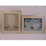 Annie Retivat two framed and glazed polychromatic prints, 40 x 34cm