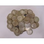 A quantity of pre 1947 silver half crowns, approx total weight 979g