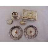 A quantity of silver to include a pair of Victorian silver hallmarked dishes with mother of pearl
