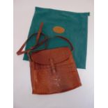 Mulberry brown leather satchel bag in original Mulberry green cloth bag holder