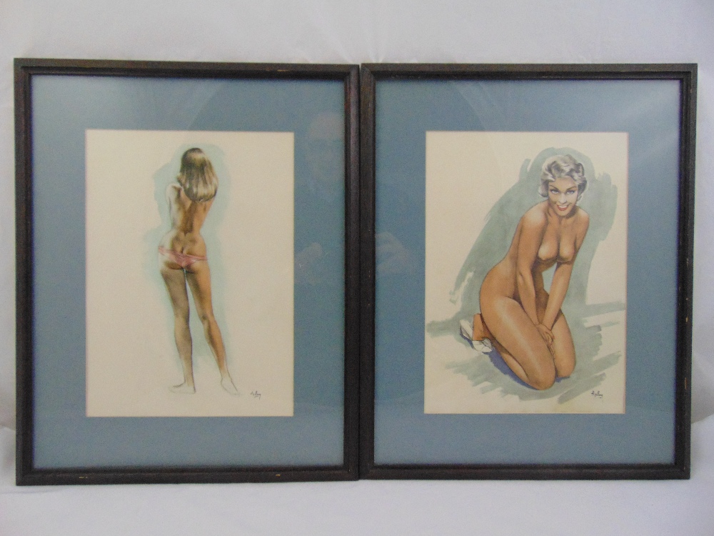 A set of six framed and glazed vintage Aslay polychromatic glamour prints of ladies, Heffer - Image 3 of 4
