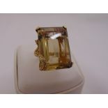 9ct yellow gold and smokey quartz dress ring, approx total weight 12.9g