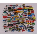 A quantity of diecast models to include Corgi and Matchbox cars, trucks and vans