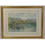 E Pike a pair of framed and glazed watercolours of river scenes, signed bottom right 1984 and