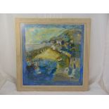 Barbara Stewart framed and glazed mixed media painting of Mousehole Harbour, signed bottom right,