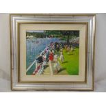 Sheree Valentine Daines framed polychromatic limited edition 95/195 print of a day at Henley,