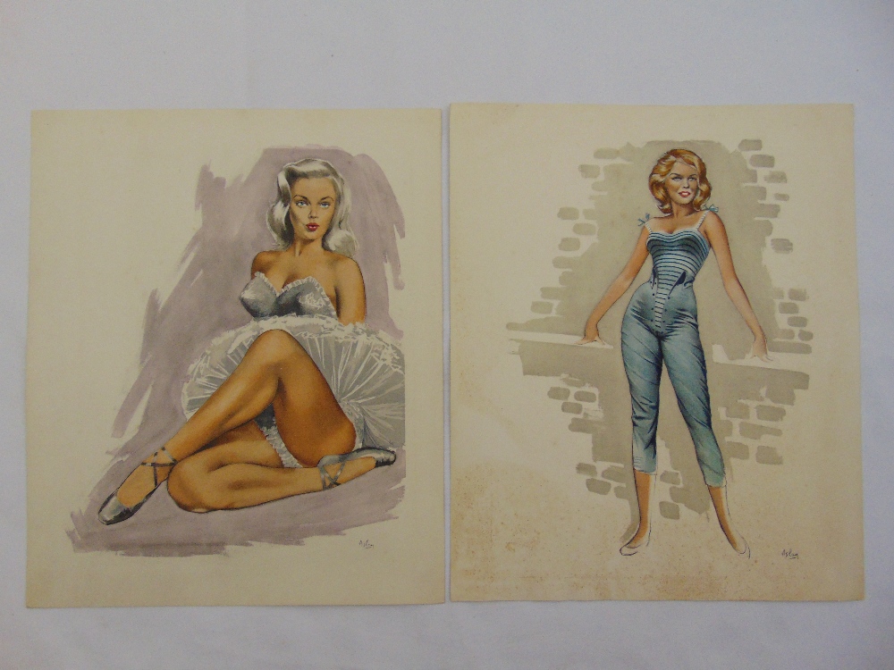 A set of six framed and glazed vintage Aslay polychromatic glamour prints of ladies, Heffer - Image 4 of 4