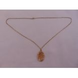 9ct yellow gold chain with a 9ct gold oval locket, approx total weight 9.1g