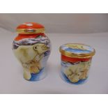 Moorcroft enamel vase and cover decorated with polar bears and a matching covered box, tallest 7.5cm