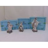 Three Lladro figurines of Oriental ladies 1451, 1447 and 1448 all in original packaging, tallest