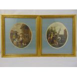 A set of four framed and glazed Bartolozzi figural prints with silk mounts, 30 x 25cm each