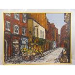 Noel Gibson framed oil on panel street scene of East London, signed bottom left, 81 x 107cm ARR