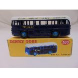 Dinky Toys 283 BOAC Coach good condition, repro box