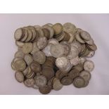 A quantity of pre 1947 silver shillings, approx total weight 900g