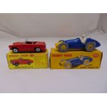 Dinky Toys 112 Austin Healey Sprite and 234 Ferrari Racing Car diecast models in good condition
