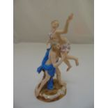 Meissen figural group Abduction of The Sabine Woman, slight loss to foliage, marks to the base, 18cm