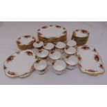 Royal Albert Old Country Roses part dinner and teaset to include plates, cups, saucers and cake