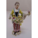 Meissen figurine of a flower seller from the series the Cries of Paris, marks to the base, 14cm (h)