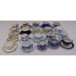 A quantity of cabinet cups and saucers of various make, size and form (20)