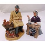 Two Royal Doulton figurines Schoolmarm HN2223 18cm (h) and Lunchtime HN2485 21cm (h)