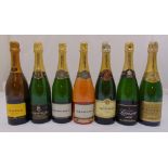 A quantity of champagne to include Lanson, Monopole and Taittinger (7)